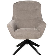 Fauteuil pivotant à 360º tissu gris clair matelassé Bolia 73 cm