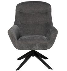Fauteuil pivotant à 360º tissu gris foncé matelassé Bolia 73 cm