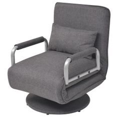 Fauteuil pivotant et canapé-lit Gris foncé Tissu