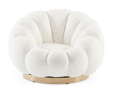 Fauteuil pivotant FLORE – Chic et douceur en tissu bouclette