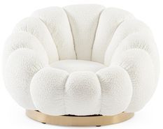 Fauteuil pivotant FLOREL – Chic et douceur en tissu bouclette