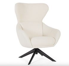 Fauteuil pivotant HAILEY - tissu & & pieds acier noir