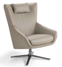 Fauteuil pivotant similicuir et pieds acier Leka