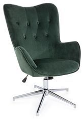 Fauteuil réglable en velours vert Farija