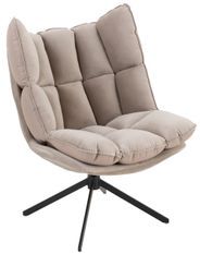 Fauteuil relax coussins sur cadre tissu et métal gris clair Dio