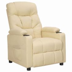 Fauteuil releveur inclinable Crème Tissu