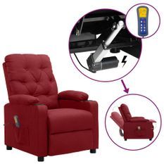 Fauteuil releveur inclinable de massage Bordeaux Tissu 4