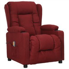 Fauteuil releveur inclinable de massage Bordeaux Tissu 3