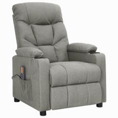 Fauteuil releveur inclinable de massage Gris clair Tissu 4