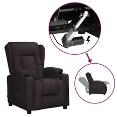 Fauteuil releveur inclinable Noir Similicuir 3