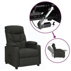 Fauteuil releveur inclinable Noir Tissu 2