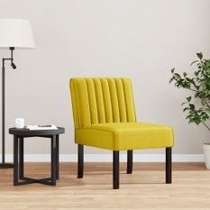 Fauteuil sans accoudoirs jaune velours