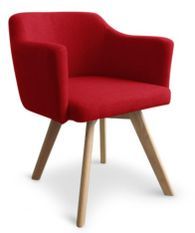 Fauteuil Scandinave tissu rouge Kanty