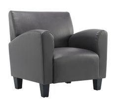 Fauteuil simili cuir gris Casey