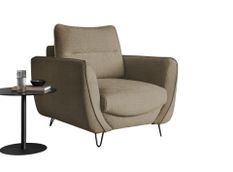 Fauteuil tissu doux beige perlite Zurik 93 cm