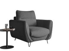 Fauteuil tissu doux gris foncé Zurik 93 cm