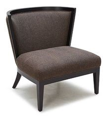 Fauteuil tissu et pieds bois massif wengé Cambaly