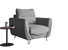 Fauteuil tissu gris Zurik 93 cm