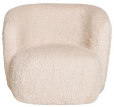 Fauteuil tissu texturé doux crème ANDY – Douceur ronde et design compact
