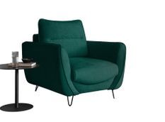 Fauteuil tissu vert Zurik 93 cm