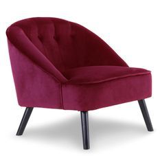 Fauteuil velours bordeaux Sandy