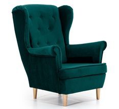 Fauteuil velours vert capitonné Lizzi 85 cm