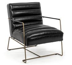 Fauteuil vintage BRINA – Simili cuir & structure acier, esprit industriel chic
