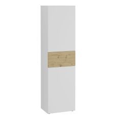 FMD Armoire avec 2 portes 54,5x41,7x199,1 cm Blanc et chêne artisanal