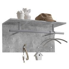 FMD Porte-manteau mural 72 x 29,3 x 34,5 cm Gris béton