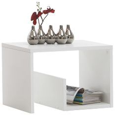 FMD Table basse 2-en-1 59,1x35,8x37,8 cm Blanc 2