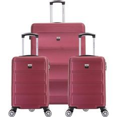 FRANCE BAG Set de 3 Valises ABS Bordeaux