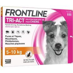 FRONTLINE 3 pipettes Tri-Act - Pour chien de 5 a 10 kg
