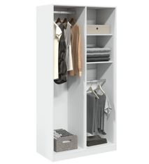 Armoire dressing 2 penderies 2 étagères 100 cm - Collection Drazer