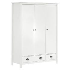 Garde-robe à 3 portes Hill Range Blanc 127x50x170 cm Pin solide 2