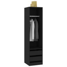 Garde-robe avec tiroirs Noir 50x50x200 cm
