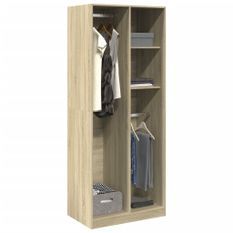 Garde-robe chêne sonoma 80x50x200 cm bois d'ingénierie