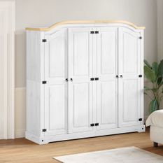 Garde-robe Corona blanc 194x52x186 cm bois de pin massif