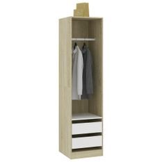 Garde-robe et tiroirs Blanc chêne sonoma 50x50x200 cm