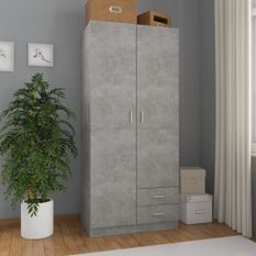 Garde-robe Gris béton 80x52x180 cm