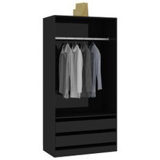 Garde-robe Noir brillant 100x50x200 cm