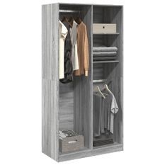 Garde-robe sonoma gris 100x50x200 cm bois d'ingénierie