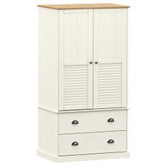 Garde-robe VIGO blanc 90x55x176 cm bois massif de pin