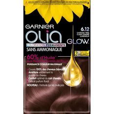GARNIER Olia Coloration permanente sans ammoniaque - 6.12 Châtain tres clair cendre lumineux