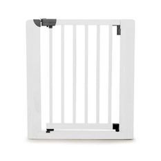 GEUTHER Barriere de sécurité easy close en hetre massif coloris blanc pour porte et escalier - Réglable : 73,5 a 81 cm