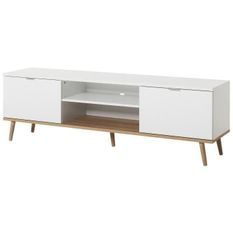 GÖTEBORG Meuble TV scandinave blanc - L 160 cm