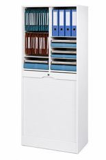 Grand classeur à rideau OFFICE 172 cm – Armoire de bureau double colonne grande capacité