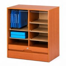 Grand classeur à rideau OFFICE 76 cm – Armoire de bureau large compacte avec dossiers suspendus