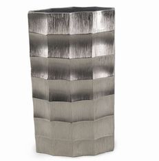 Grand vase SAUTHERNE en aluminium brossé – Finition argent ou doré