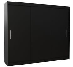 Grande armoire de chambre 3 portes coulissantes noir Badoz 250 cm