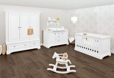 Grande chambre bébé 3 pièces laqué mat blanc Emilia 70x140 cm
